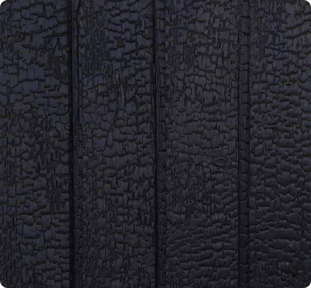 Carbon Larch - Rhombus Profile · 145×3600 mm | Charred wood product | Yakiwood Carbon Larch, Rhombus Profile · 145×3600 mm