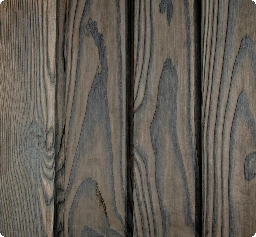 Latte Larch - Rhombus Profile · 145×3600 mm | Charred wood product | Yakiwood Latte Larch, Rhombus Profile · 145×3600 mm